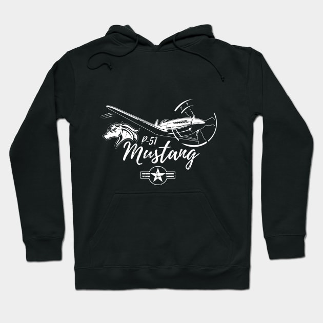 Retro P-51 Mustang WWII Warbird Fighter Airplane Aircraft Christmas Gift Hoodie by stearman